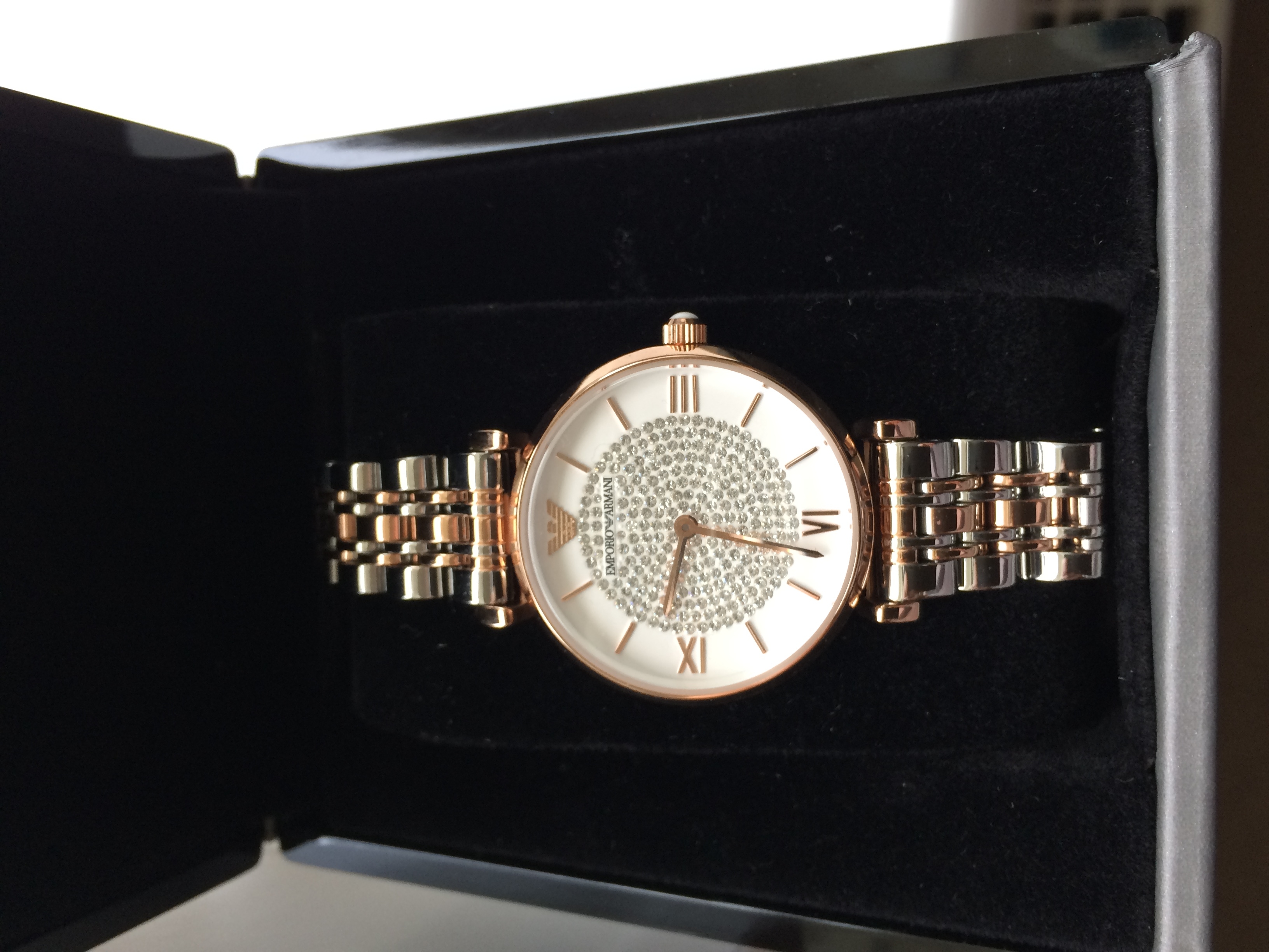 silver rose gold metal ar1926 emporio armani watch